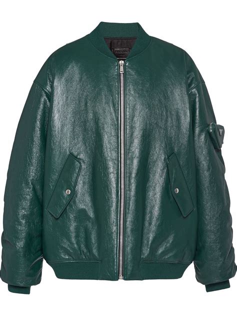 giubbino bomber prada|Prada Nappa Leather Bomber Jacket .